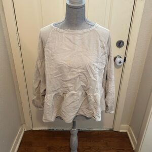 Free People Cream Peplum Blouse